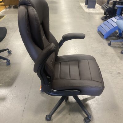 Executive High Back Flip Arm Chair by: Boss - Brown, In Box Price