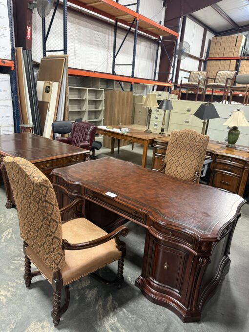 Executive Desk By Parker With Leather Seat Chairs - Image 3