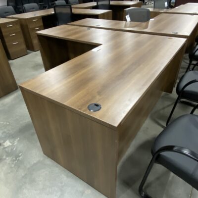 66" X 77" SINGLE PED L-DESK