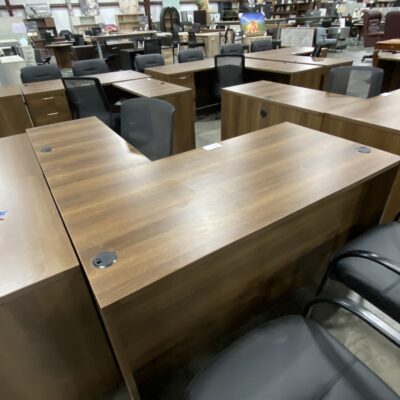 60" X 72" SINGLE PED L-DESK