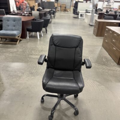 Flip Arm Black Desk Chair