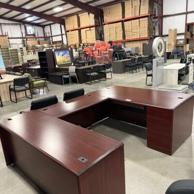71" X 105" Mahogany U-Desk By Hon