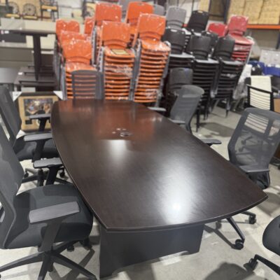 8FT Espresso Boat Shaped Conference Table