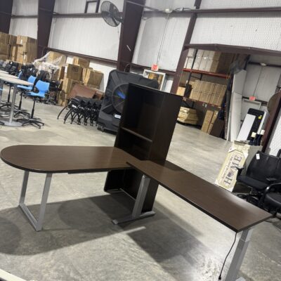 78" X 89" Espresso Desk W/Adjustable Height Return By Herman Miller