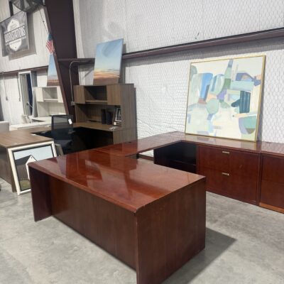 72" X 109" Mahogany U-Desk By Bernhardt
