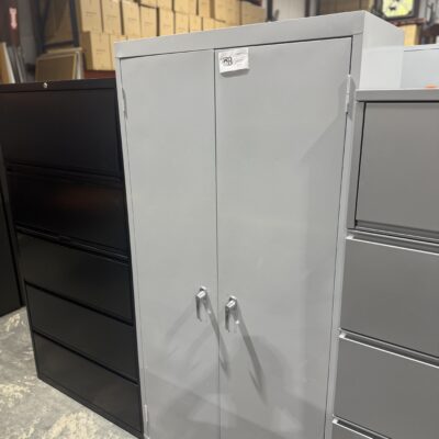 Gray Metal Vertical Storage Cabinet