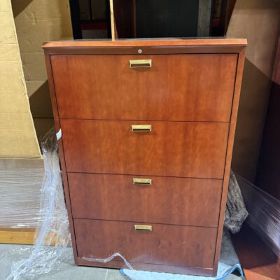 36" X 55" 4 Drawer Mahogany Lateral File