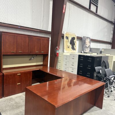 72" X 109" Mahogany U-Desk W/Hutch By Bernhardt