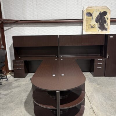 12ft" X 10ft" Espresso Double Workstation