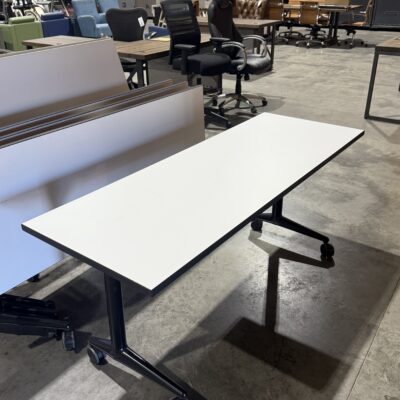 60" X 24" White Top Nesting Table W/Casters