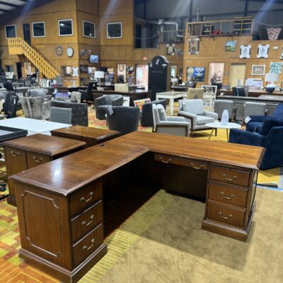 66" X 78" Traditional Double Pedestal L-Desk By Paoli