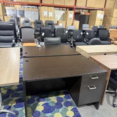 47" X 30" Single Ped Espresso Desk