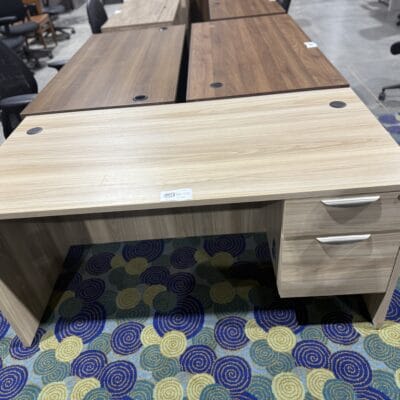 60" X 30" Single Ped American Elm Desk