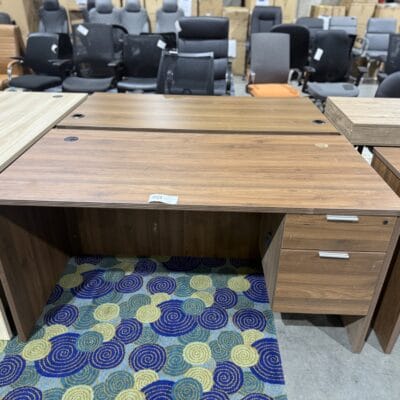 60" X 30" Single Ped Walnut Desk