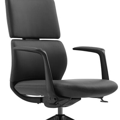 Black Leather On Demand High Back Modern Conference Chair By Buzz Seating