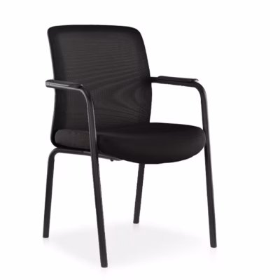 Mesh Back Guest Chair W/ Fabric Upholstered Seat