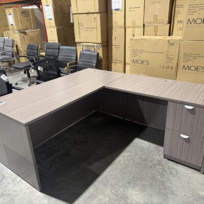 66" X 77" Single Ped L-Desk