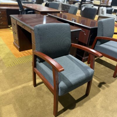 Navy Wood Guest Chair