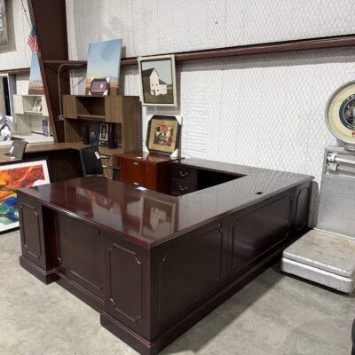 72" X 104" Paoli Espresso Double Pedestal U-Desk