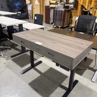 42" X 24" Gray Adjustable Height Desk