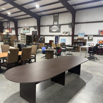 12ft Espresso Racetrack Conference Table