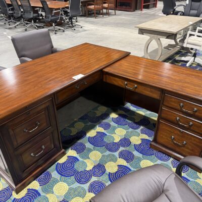68" X 75" Double Pedestal Traditional L-Desk