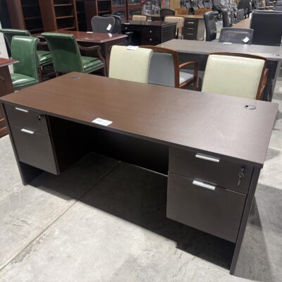 66" X 30" Espresso Single Ped Desk